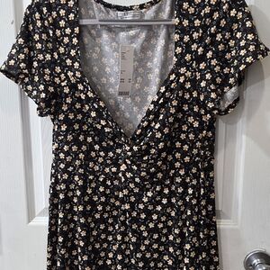 Urban Outfitters Gray Floral Top